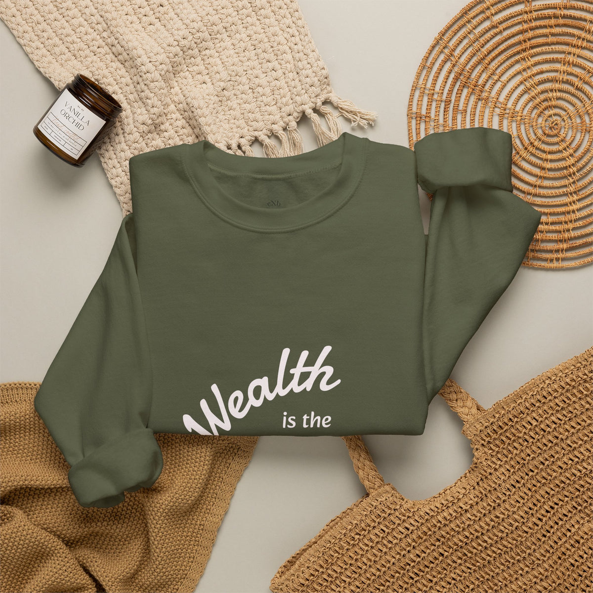 Wealth is the Vibe Sweatshirt | Motivational Minimalist Crewneck
